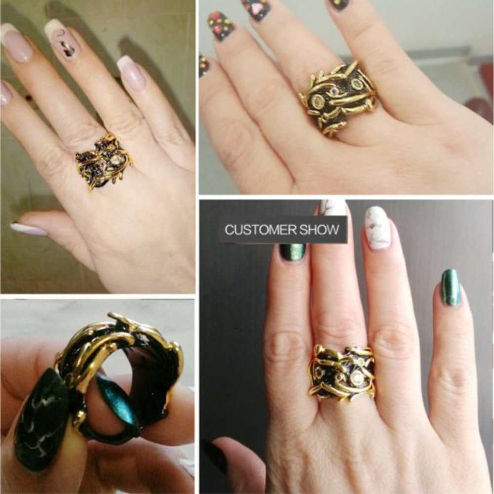 NEW Italian Jewelry Black Gold Ring - Picture 11 of 11